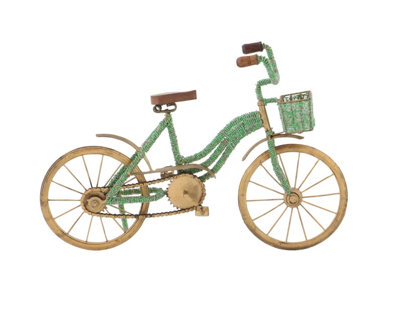 Deco 79 Metal Bike Decorative Sculpture Home Decor Statue, Accent Figurine 18" x 4" x 12", Green - Image 4